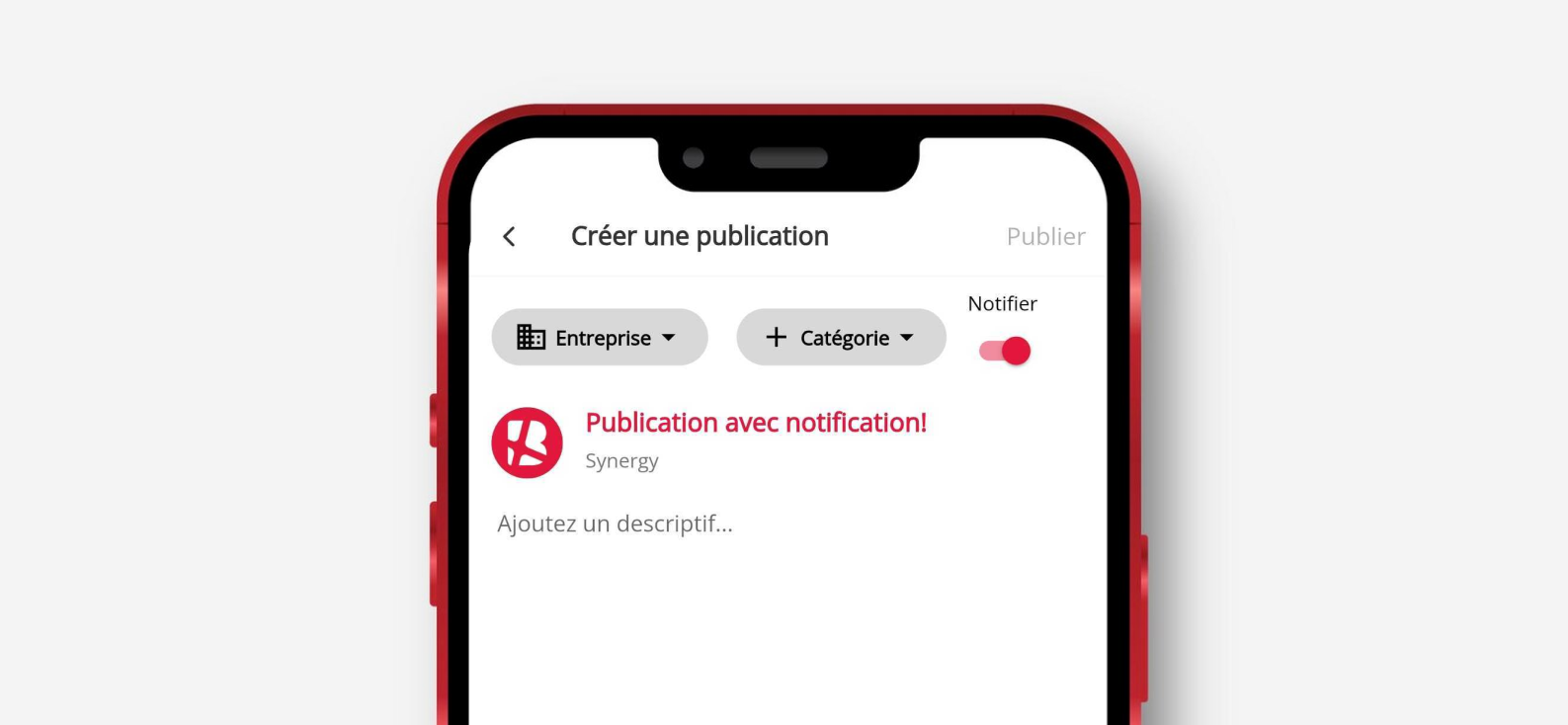 Creating a post with a notification on mobile