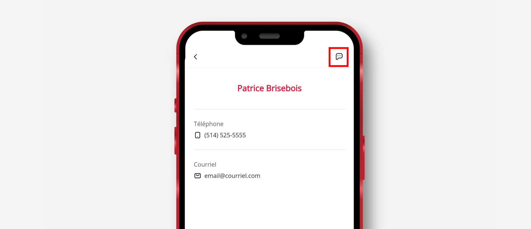 Chat button on a user's profile in the Directory