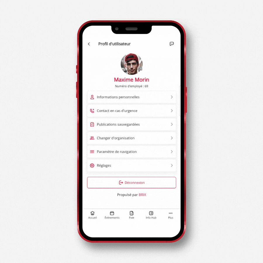 Payroll module in the mobile app