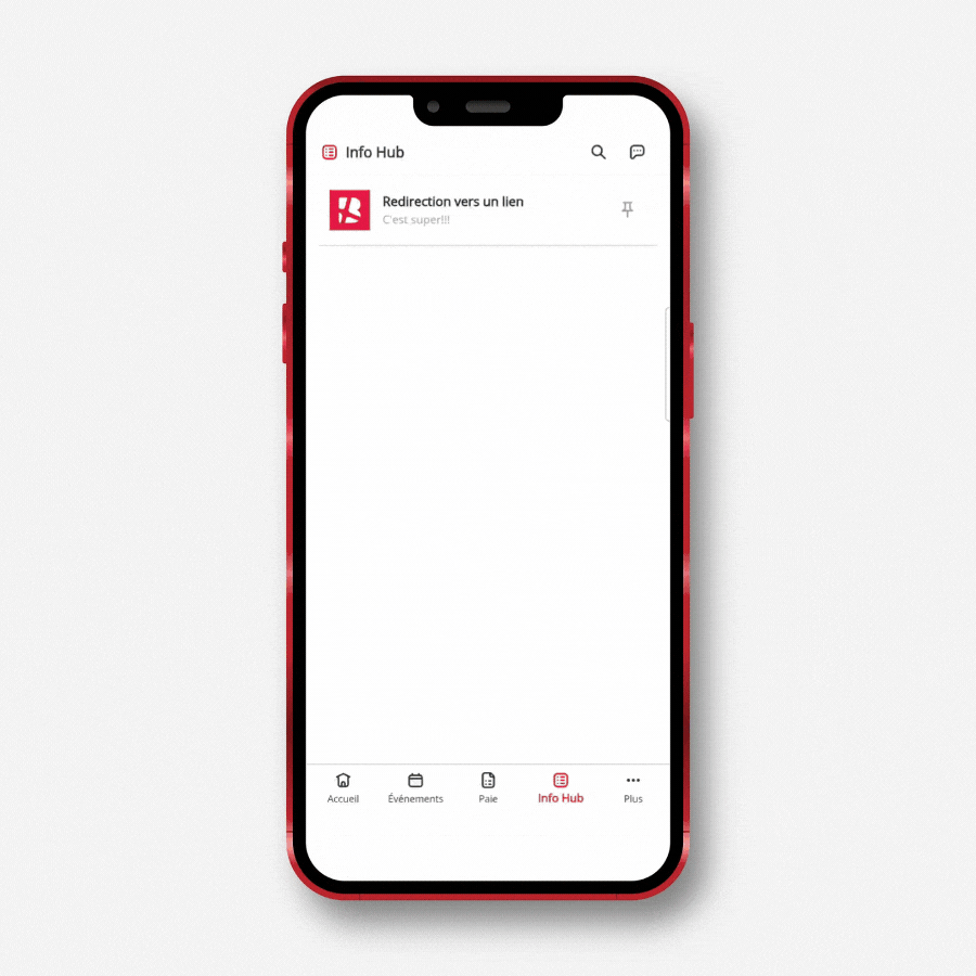URL link in an Info Hub article on mobile