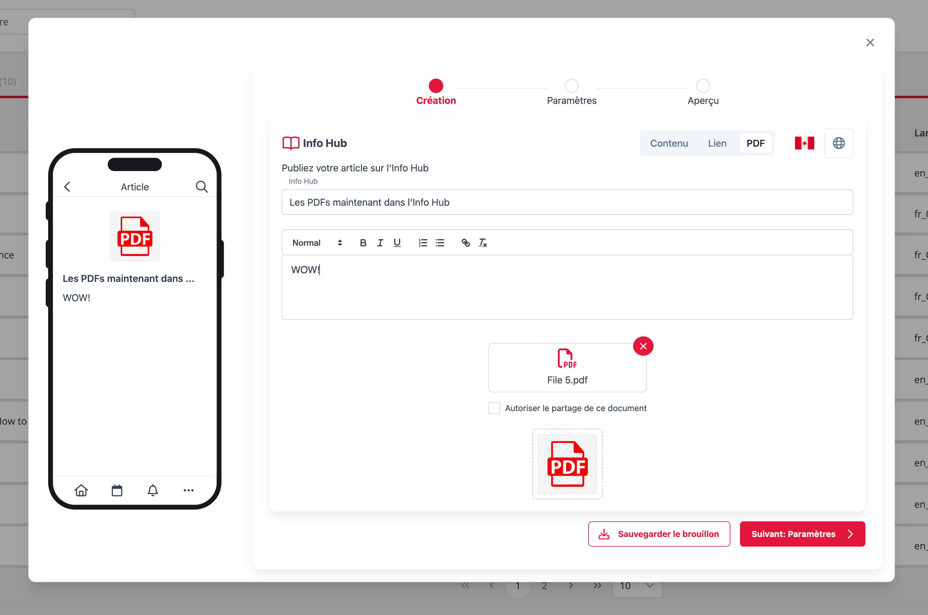 Adding a PDF to the Info Hub