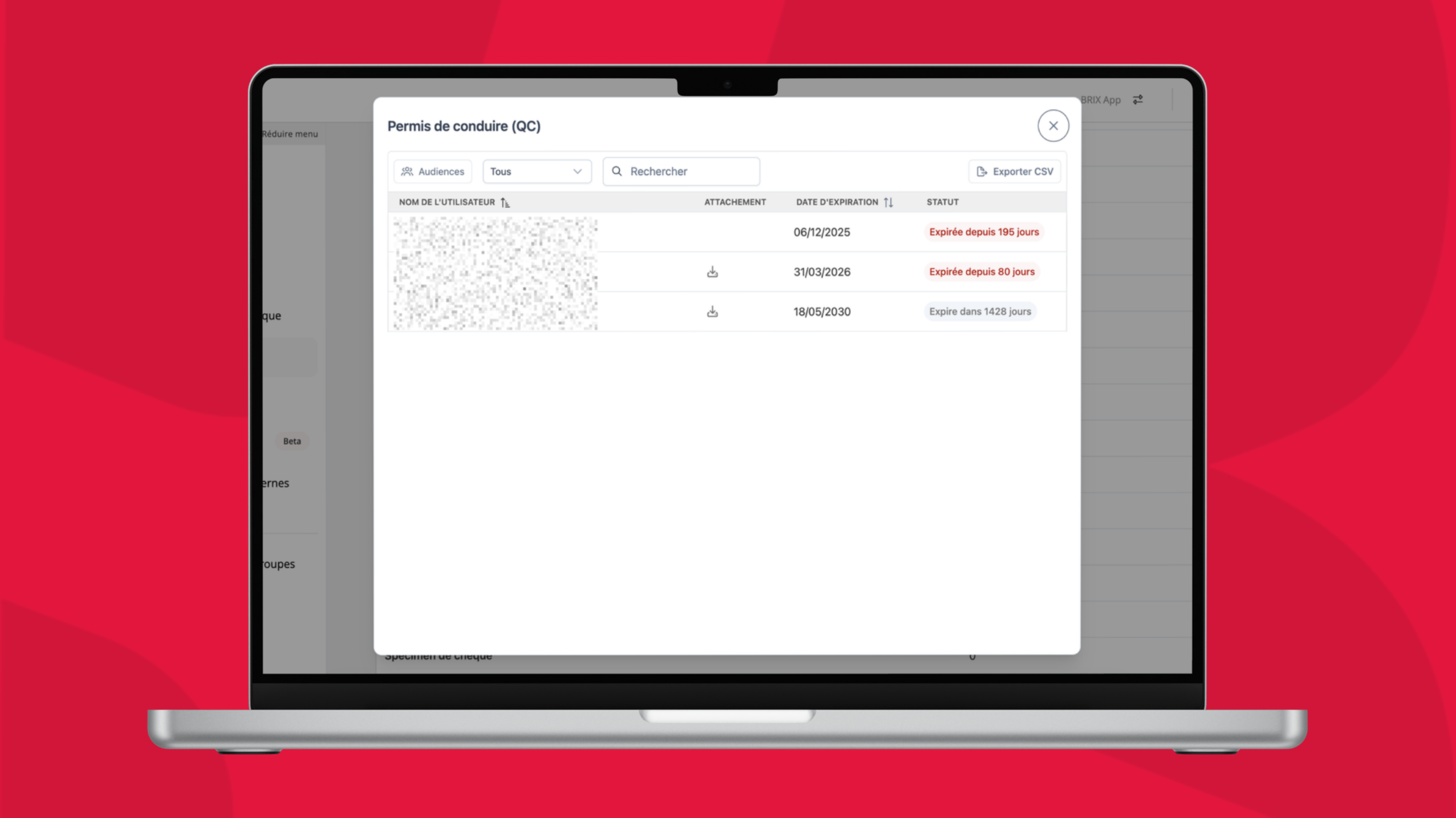 Filtering and exporting a card's holders