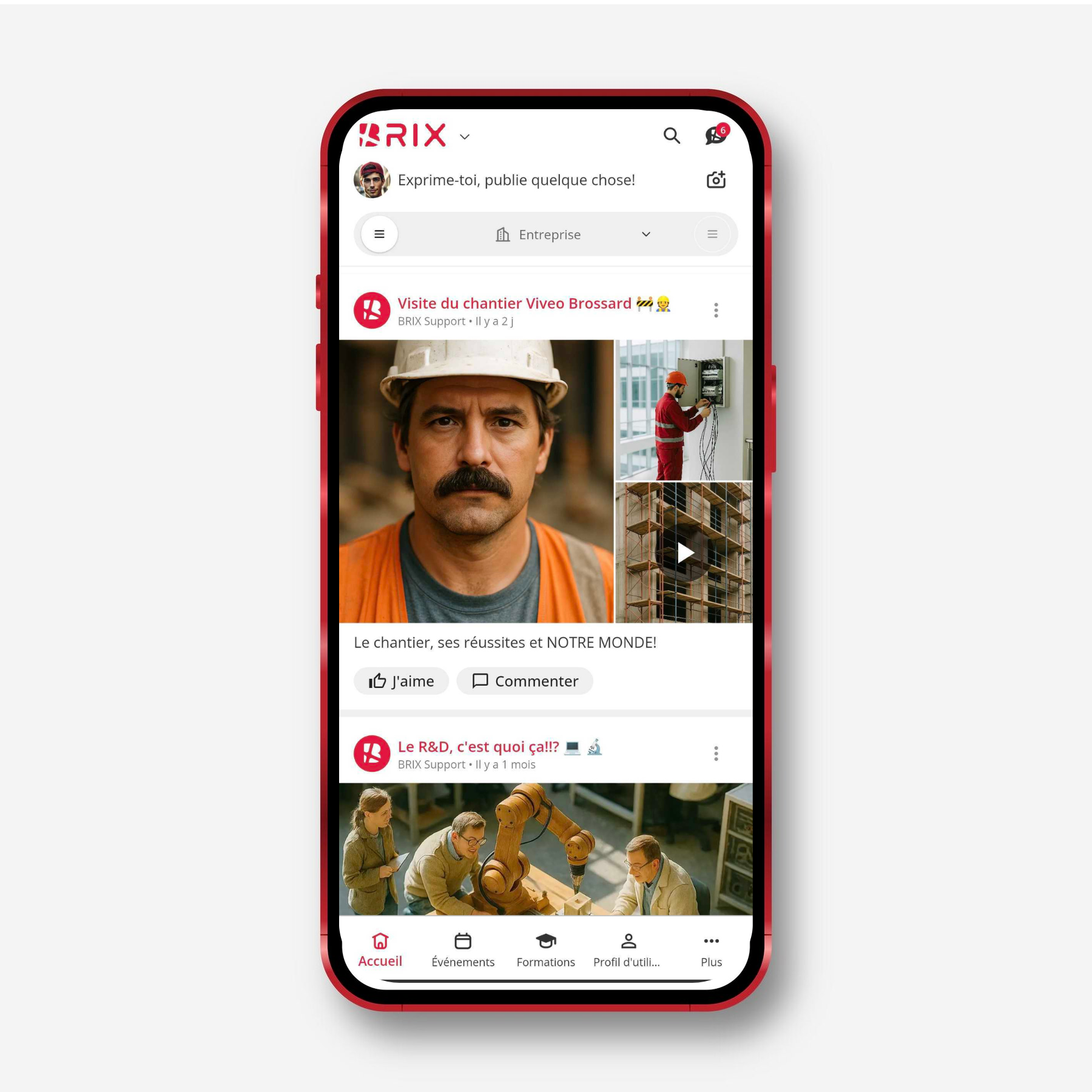 Photo gallery in a mobile post