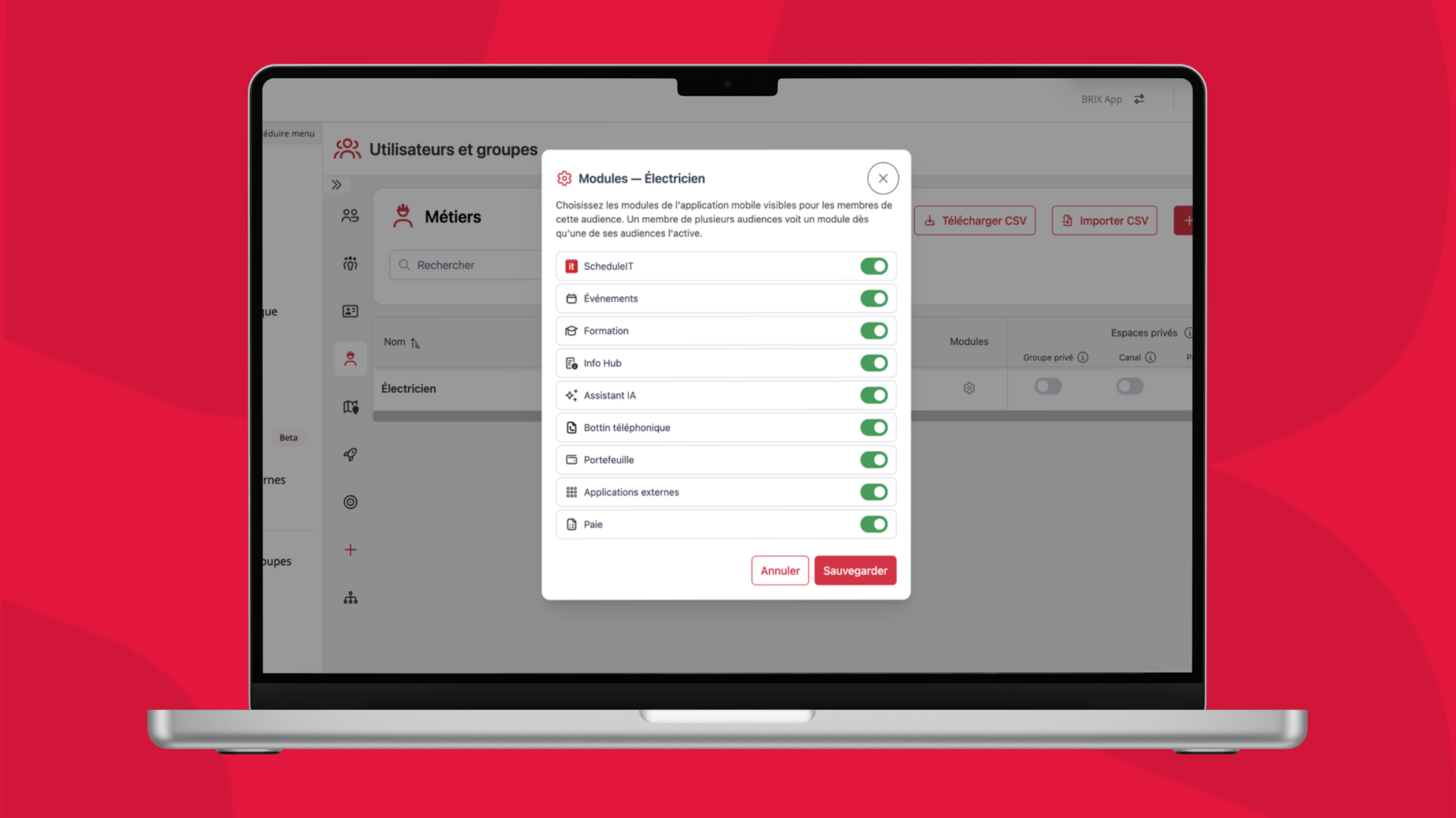 Module visibility by audience