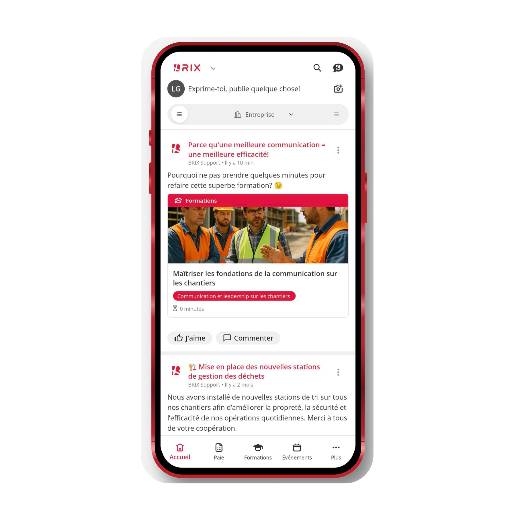 Training linked in a newsfeed post