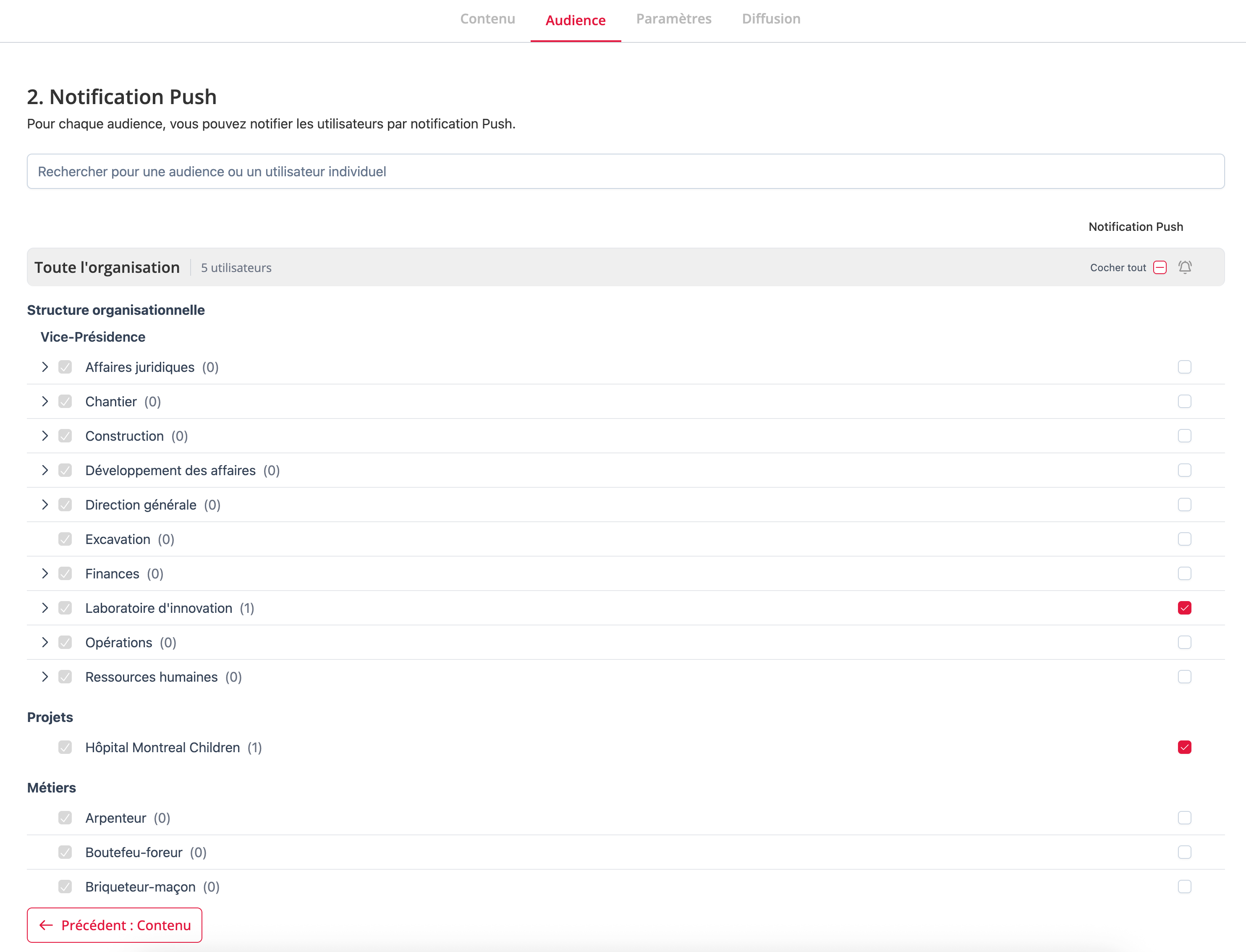 Choosing a post's audiences