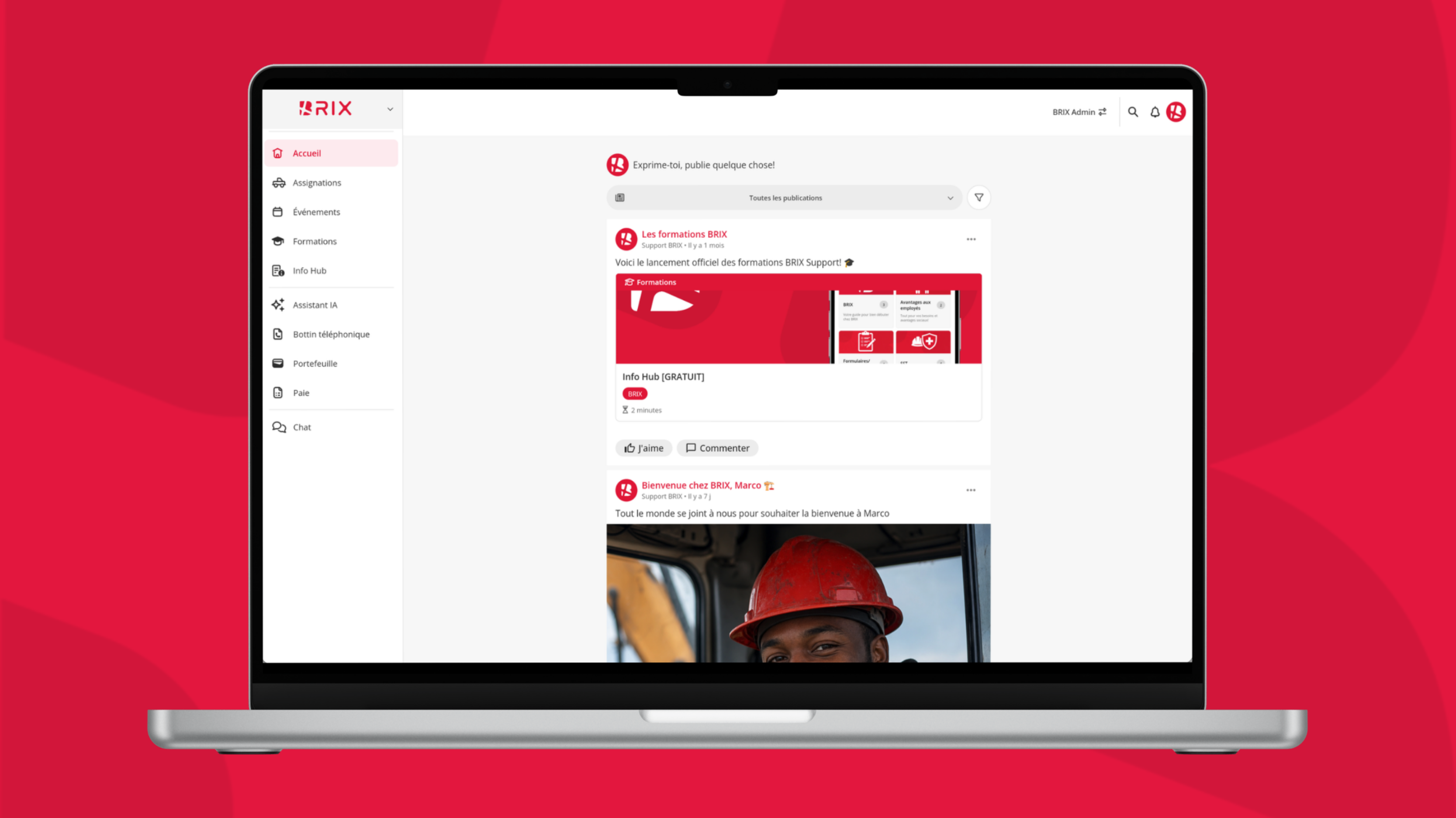 BRIX App dans un navigateur web