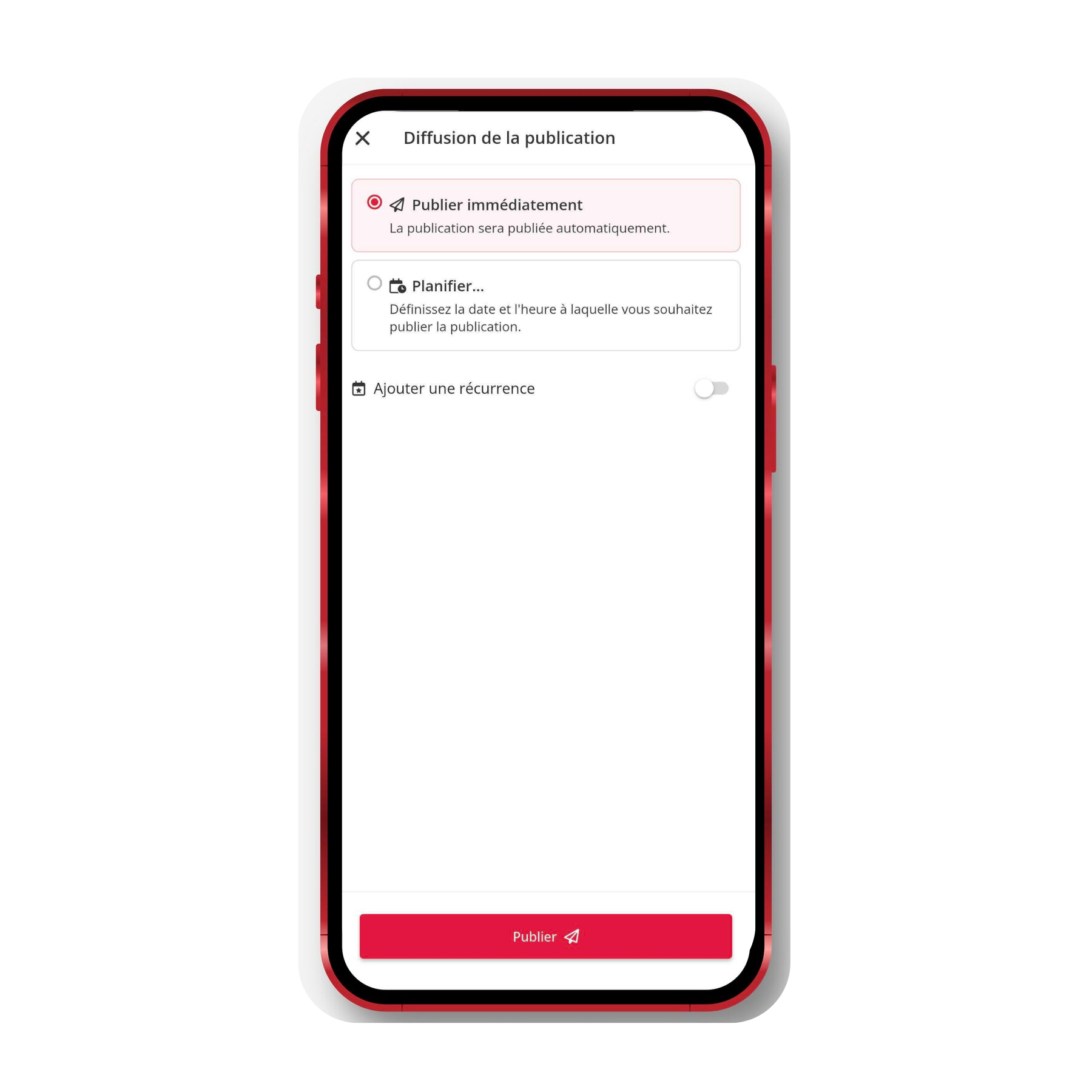 Creating an admin post on mobile