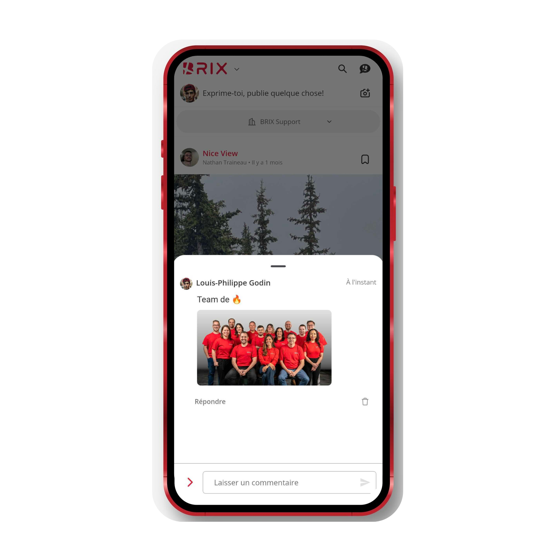 Photo comment under a post