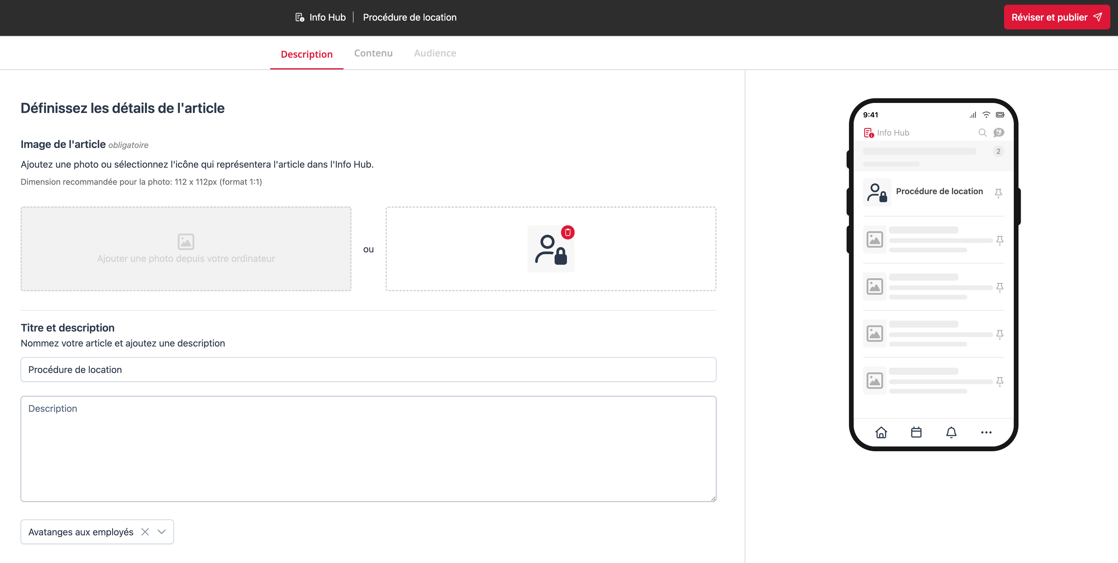 New Info Hub interface in the web portal
