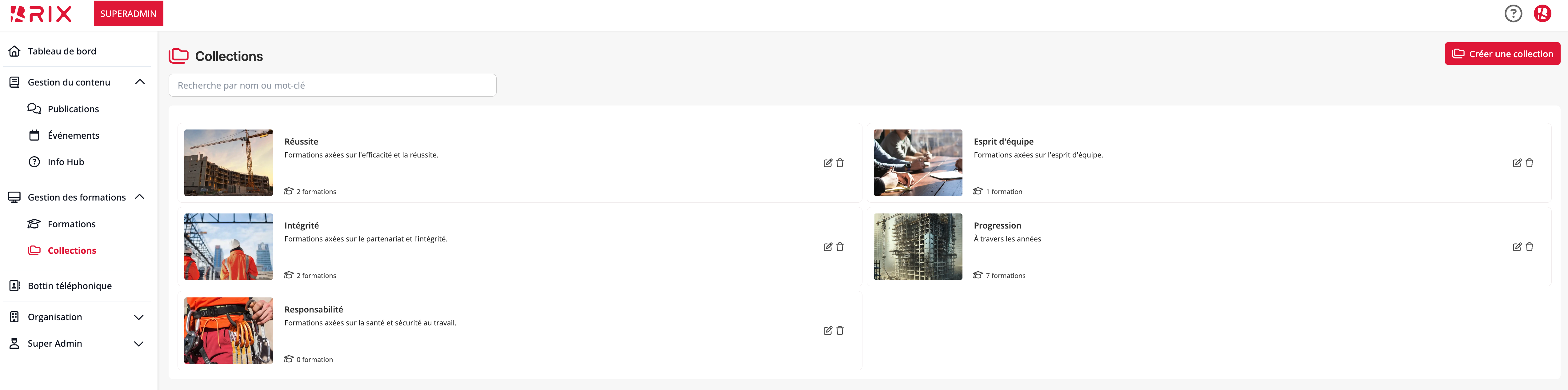 Creating a training in the web portal